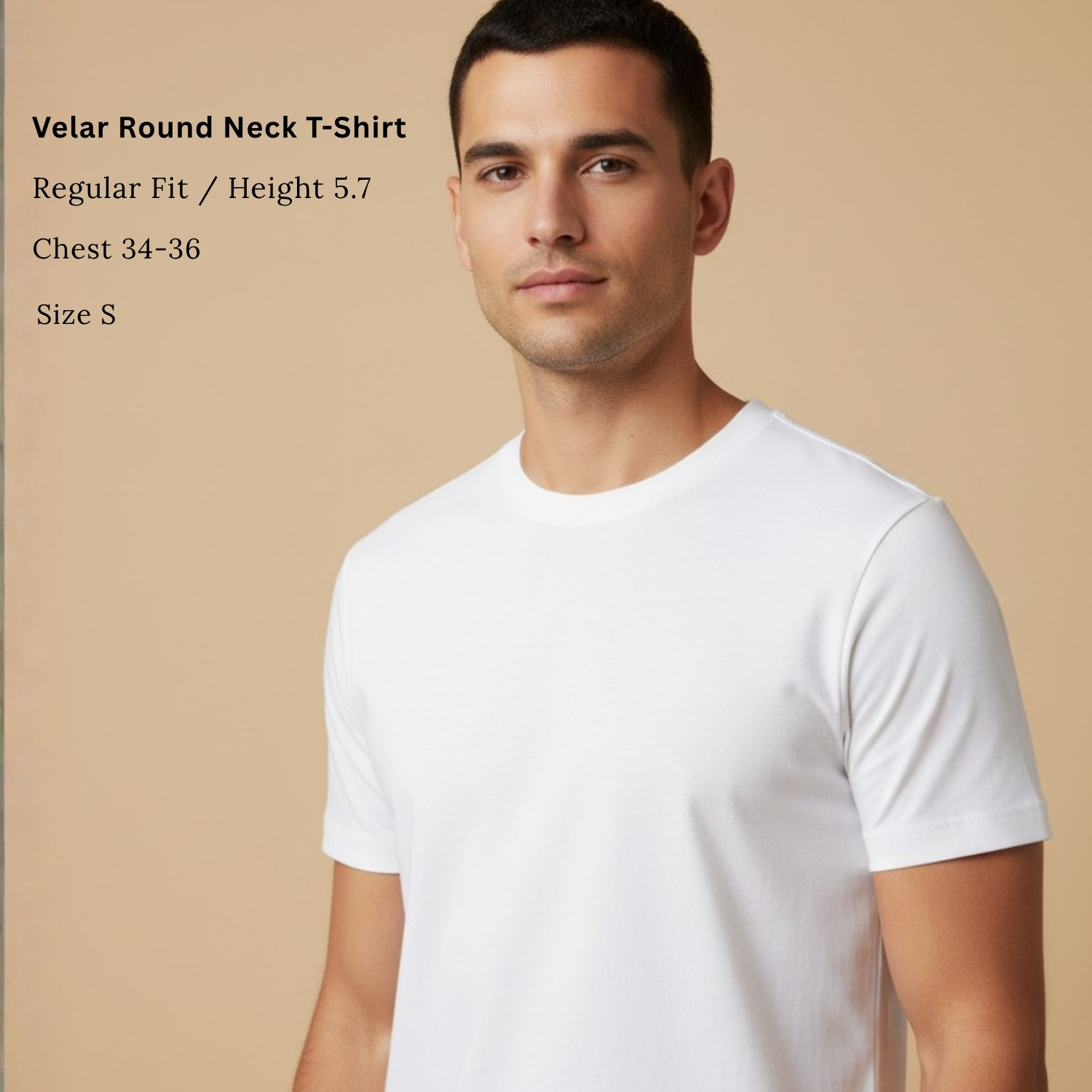 Velar Round Neck Tee | Comfortable Cotton T-Shirt with Flexible Fit, Lightweight Breathable Fabric & Smart Casual Style | Corporate, Campus & Everyday Wear view 3