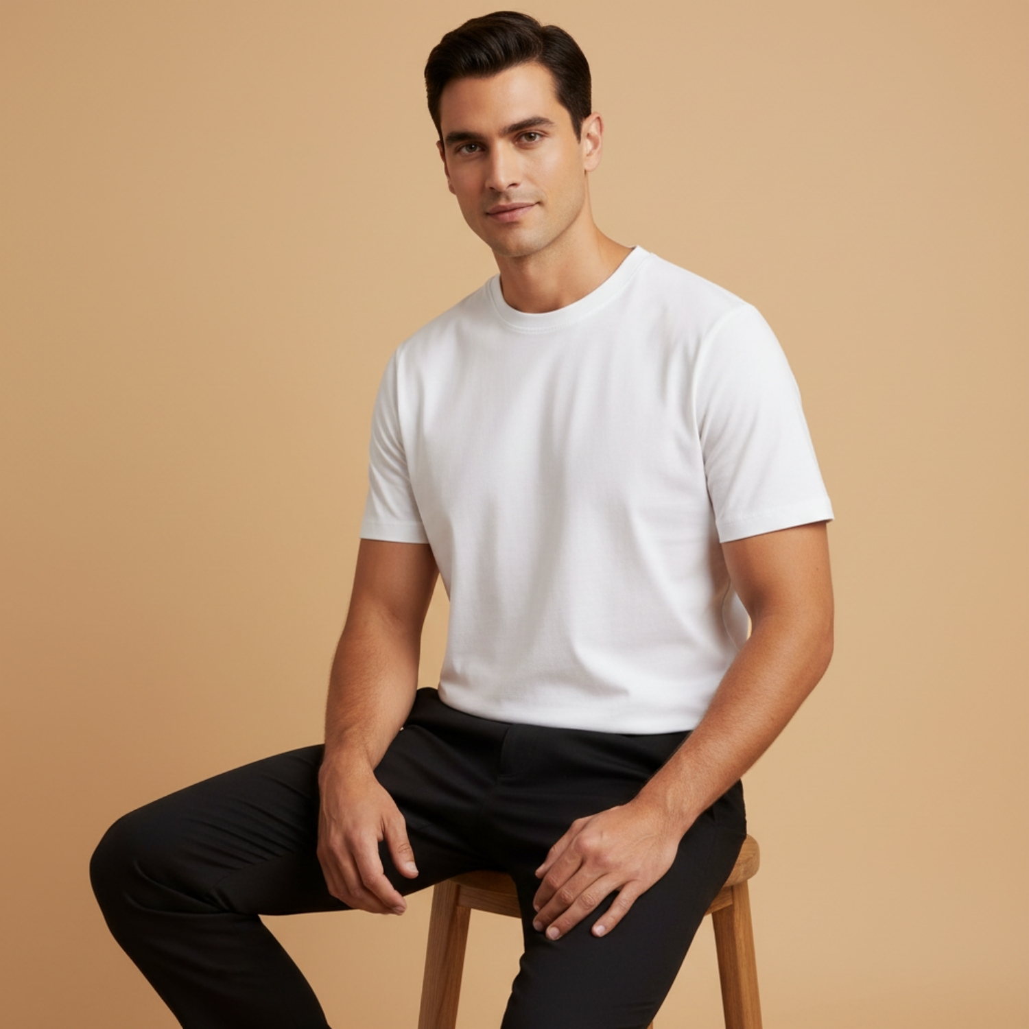 Velar Round Neck Tee | Comfortable Cotton T-Shirt with Flexible Fit, Lightweight Breathable Fabric & Smart Casual Style | Corporate, Campus & Everyday Wear view 2