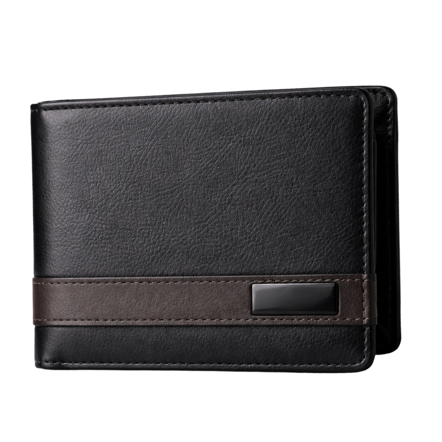 Prime Fold Wallet 2 | Dual-Tone Leatherette Bi-Fold Wallet with Card Slots, ID Window & Cash Compartment | Slim Executive Wallet