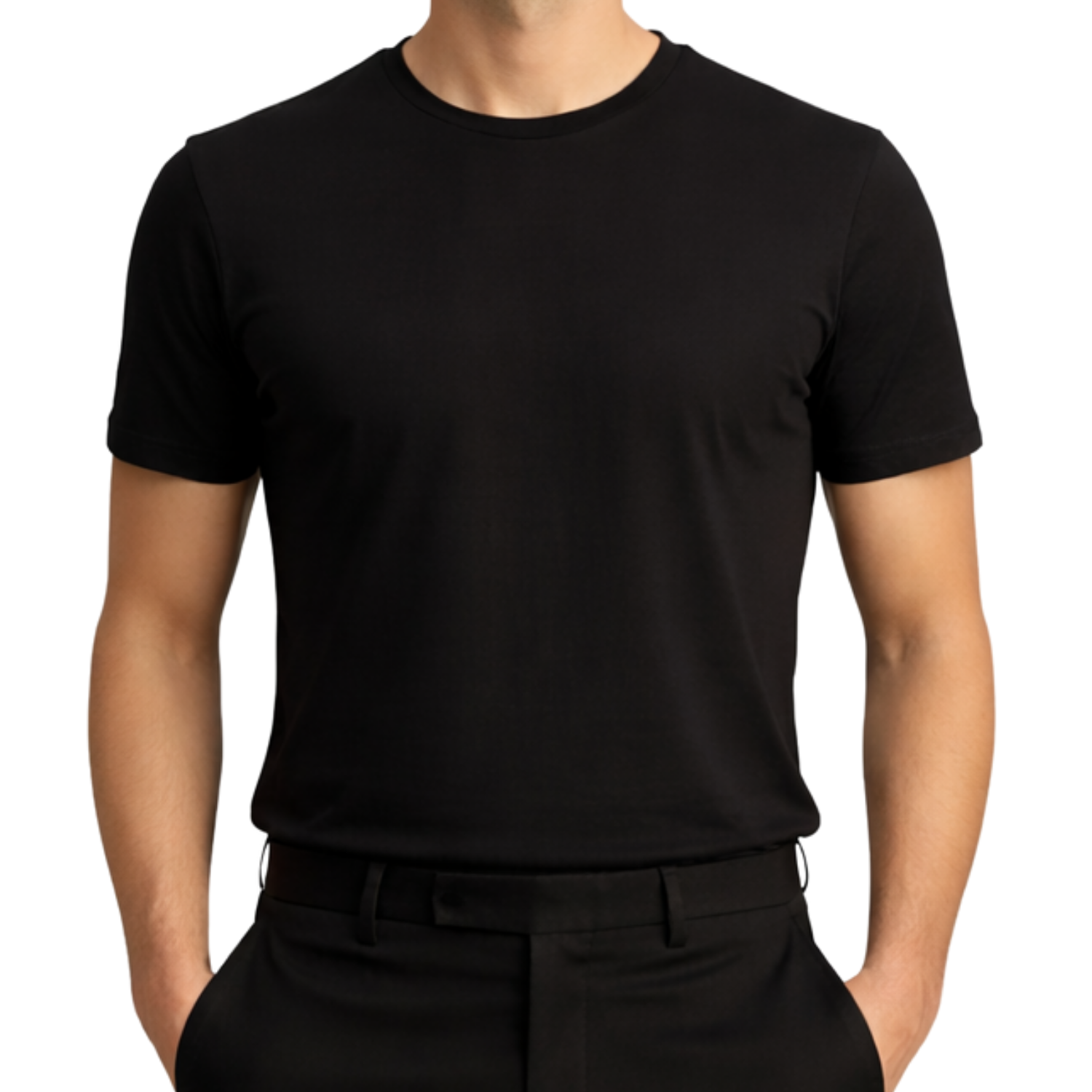 Velar Round Neck Tee -  Black
