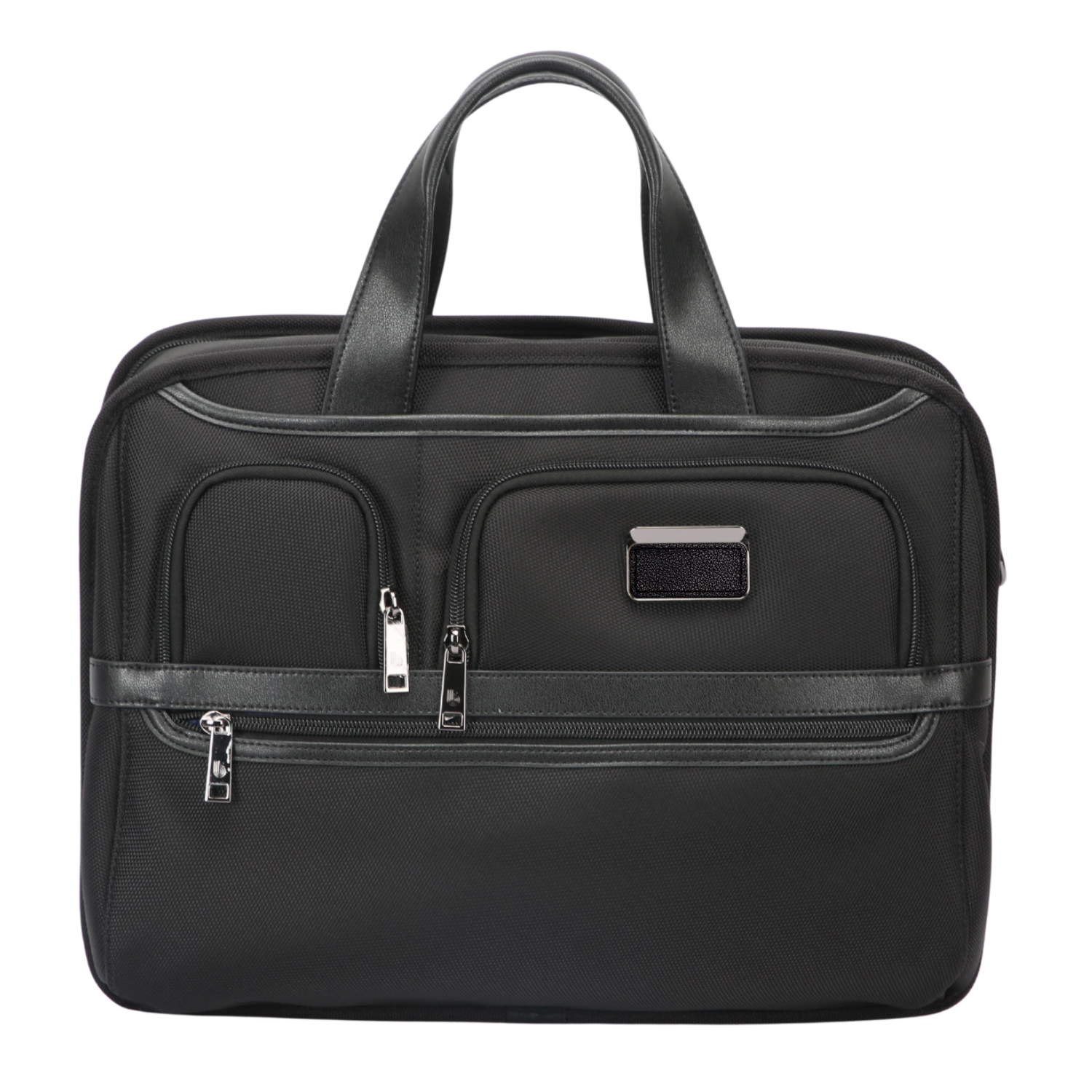 The Enforcer Briefcase | Premium Laptop Briefcase, Vegan Leather & Nylon Build, Dual Laptop & Tablet Compartments, Smart Organizer | Office, Business & Travel Bag, Black