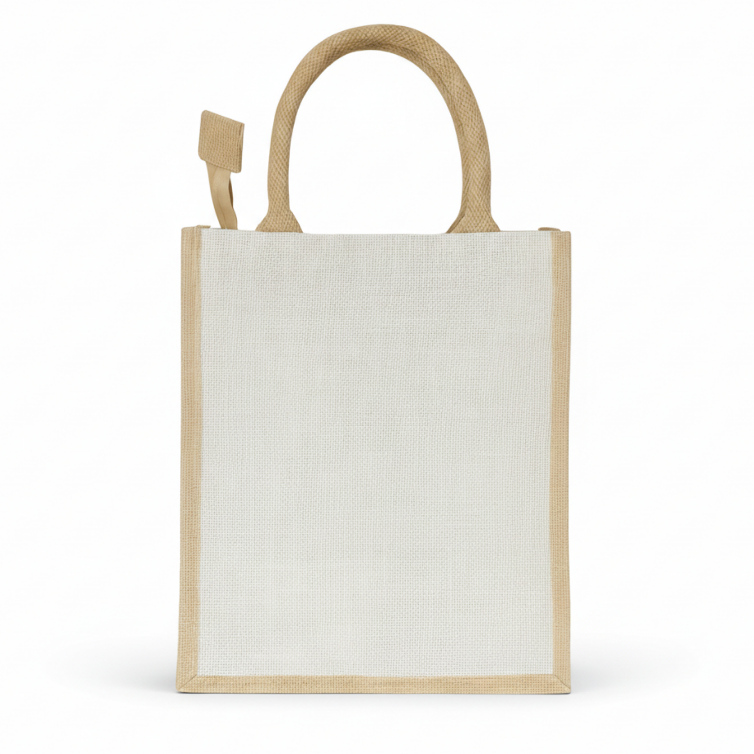ZipJute Eco Bag | Natural Jute Tote with Zipper Closure & Padded Handles, Reusable & Biodegradable | Sustainable Everyday Carry Bag