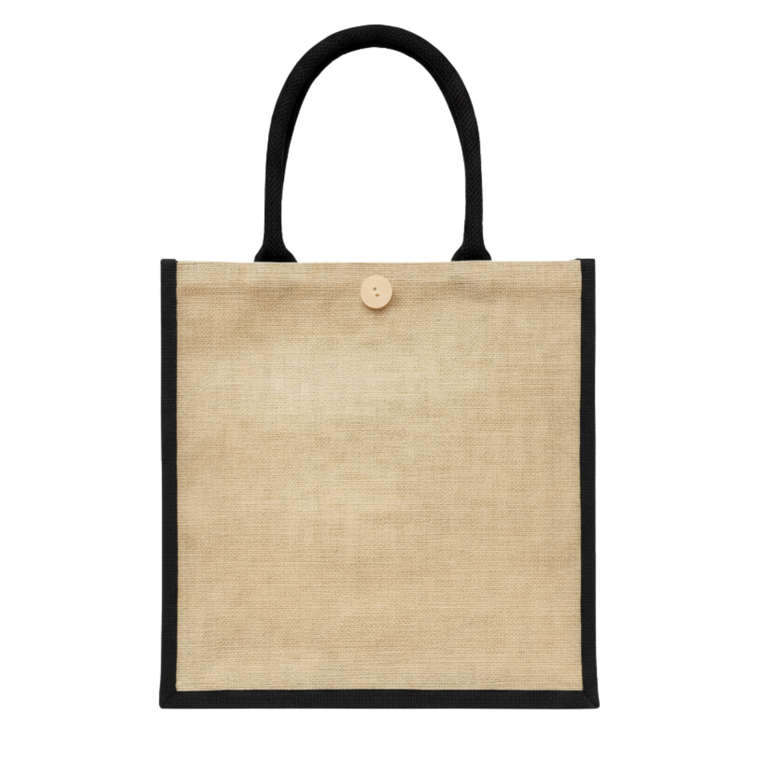 ButtonUp Jute Bag | Natural Jute Tote with Zipper Closure, Padded Handles & Waterproof Lining, Durable & Spacious | Eco-Friendly Carry Bag