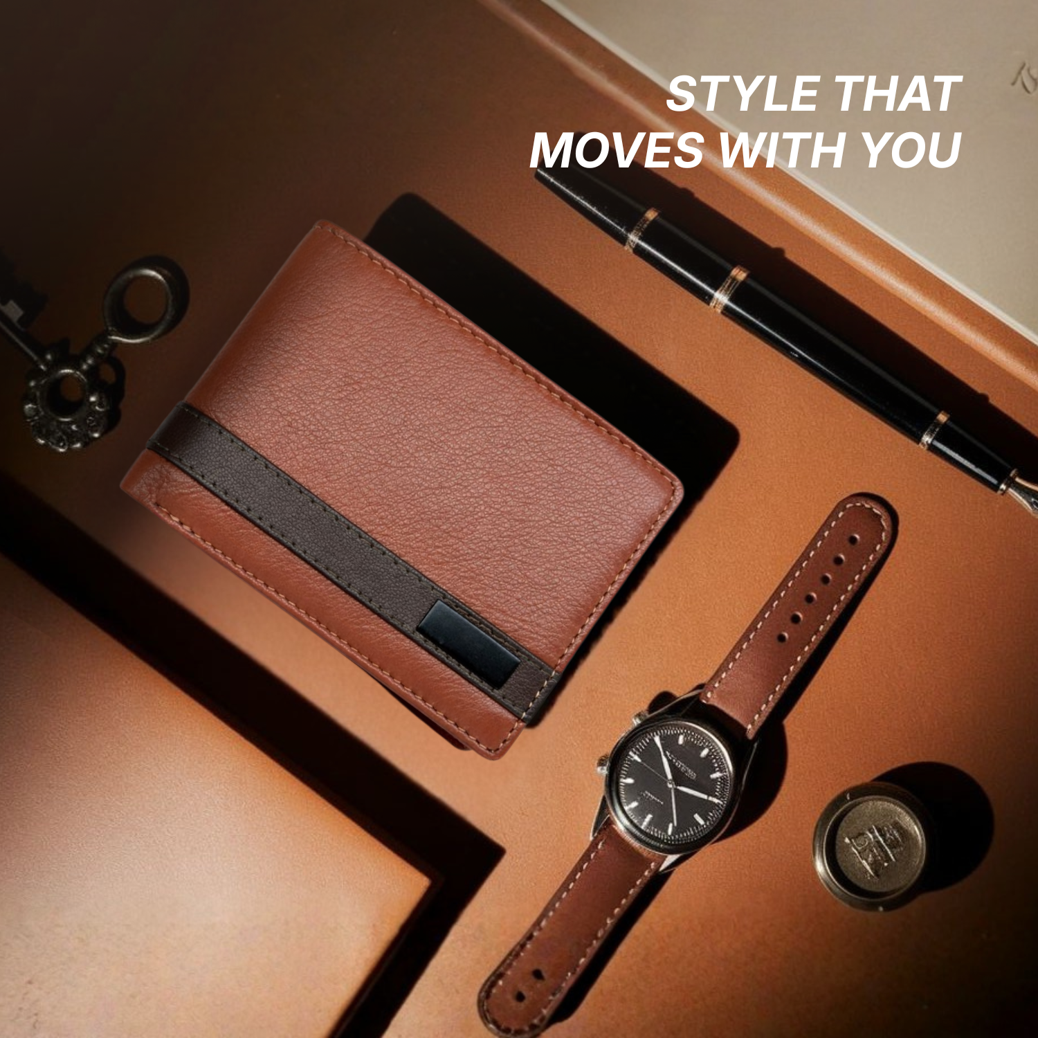 Prime Fold Wallet 2 | Dual-Tone Leatherette Bi-Fold Wallet with Card Slots, ID Window & Cash Compartment | Slim Executive Wallet view 3
