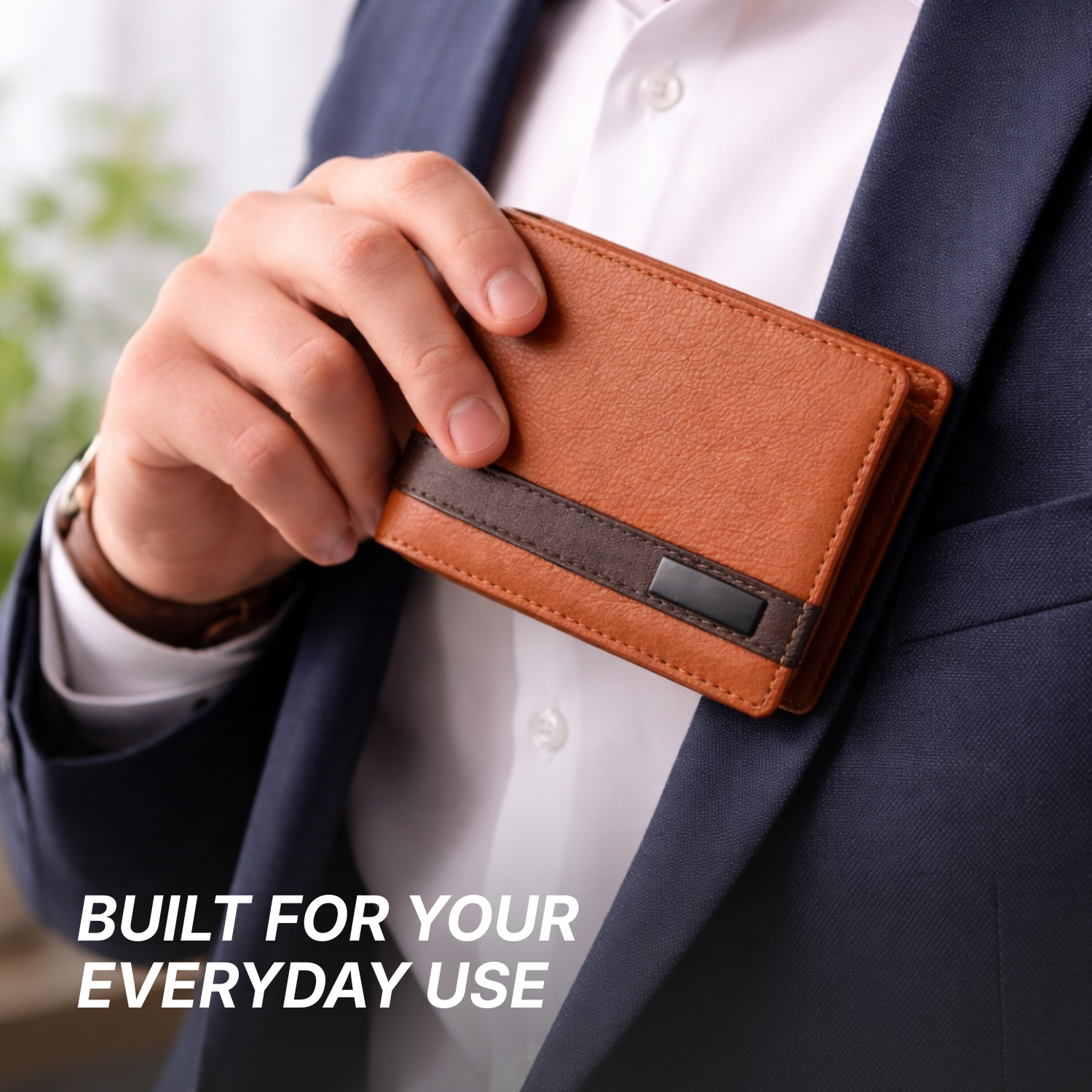 Prime Fold Wallet 2 | Dual-Tone Leatherette Bi-Fold Wallet with Card Slots, ID Window & Cash Compartment | Slim Executive Wallet view 4
