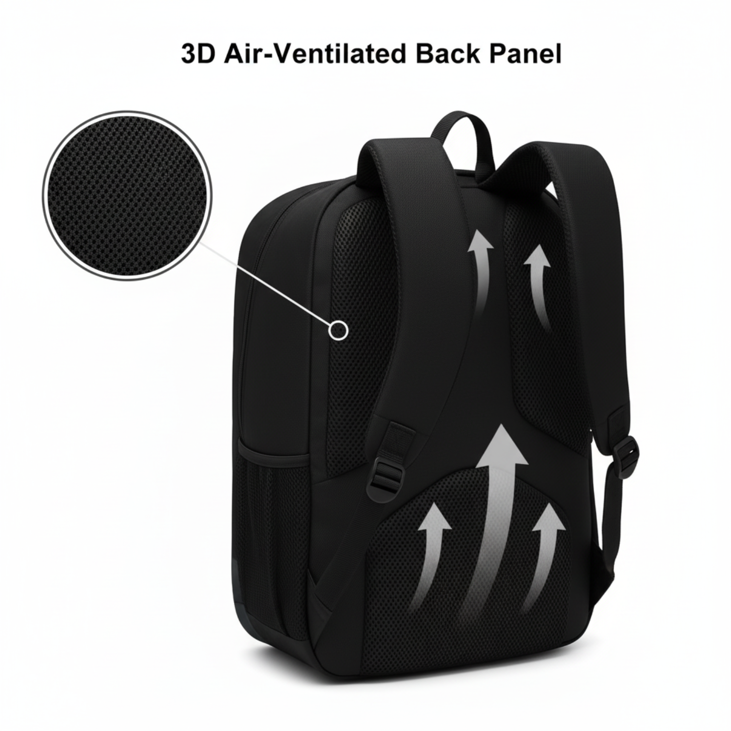 Kivo Backpack | Durable Polyester Backpack with 2 Large Compartments, 3D Air-Ventilated Back Panel & Side Pockets | School, Office & Everyday Carry Bag view 2