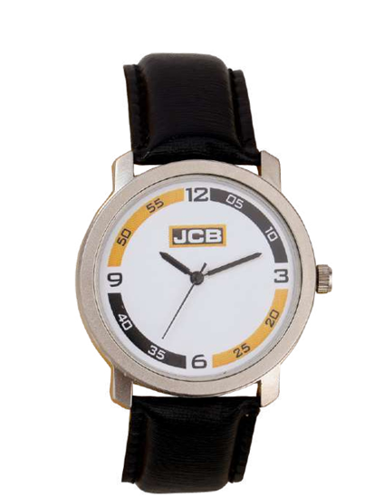Sporty Dual Tone Dial Leather Strap Watch