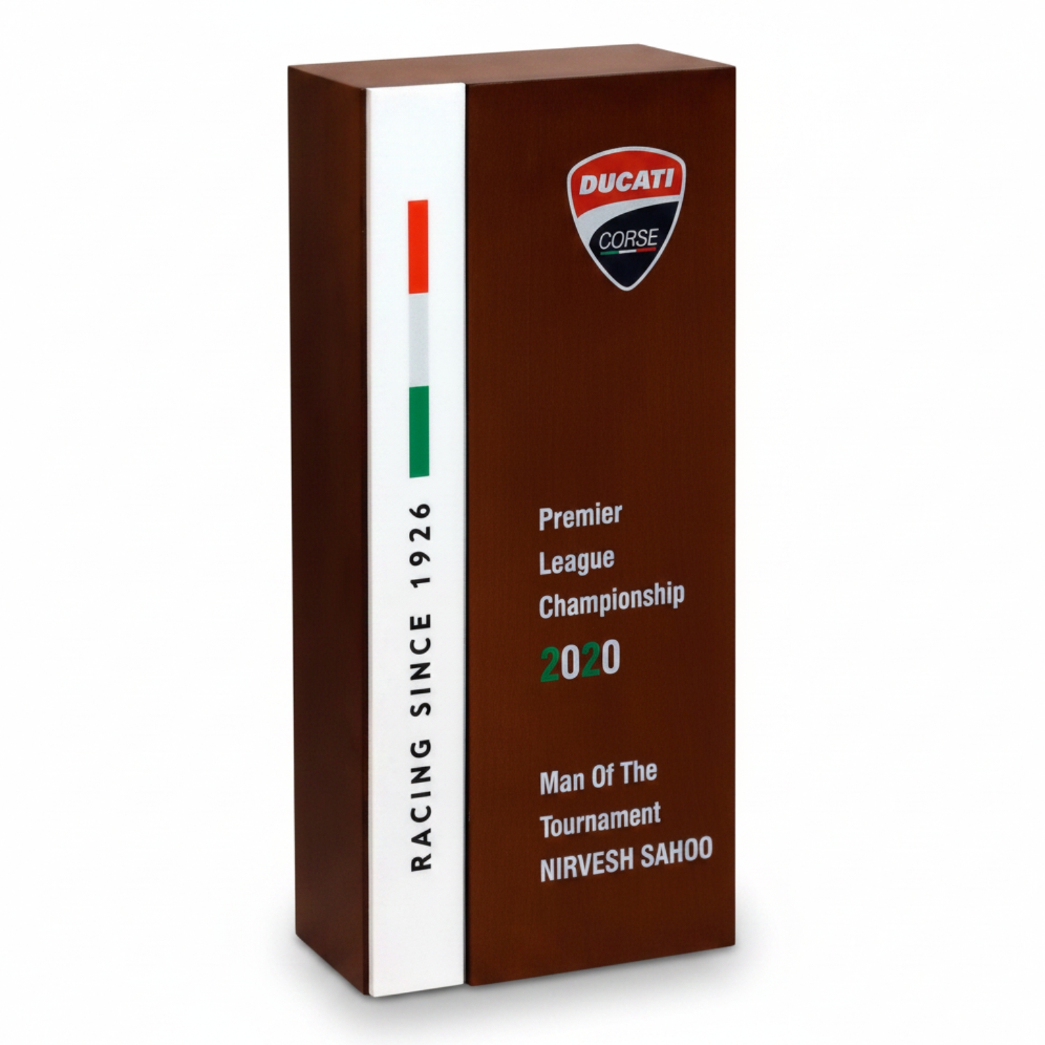Premium Wooden Recognition Trophy – Vertical German Wood Award with Side Accent Design | Corporate & Championship Awards