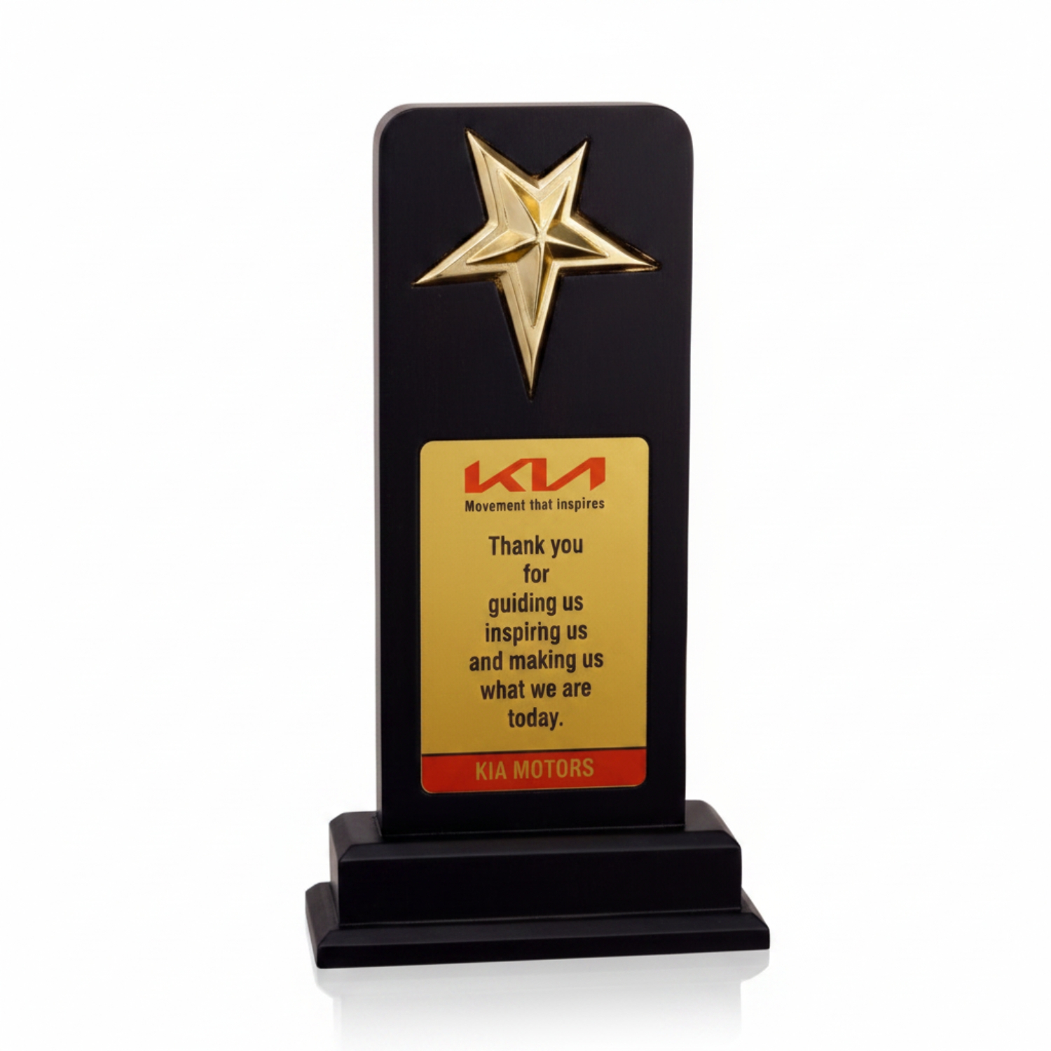 Premium Star Pillar Trophy – Recognition Award with Metal Star & Engraved Plate | Corporate Leadership & Employee Awards