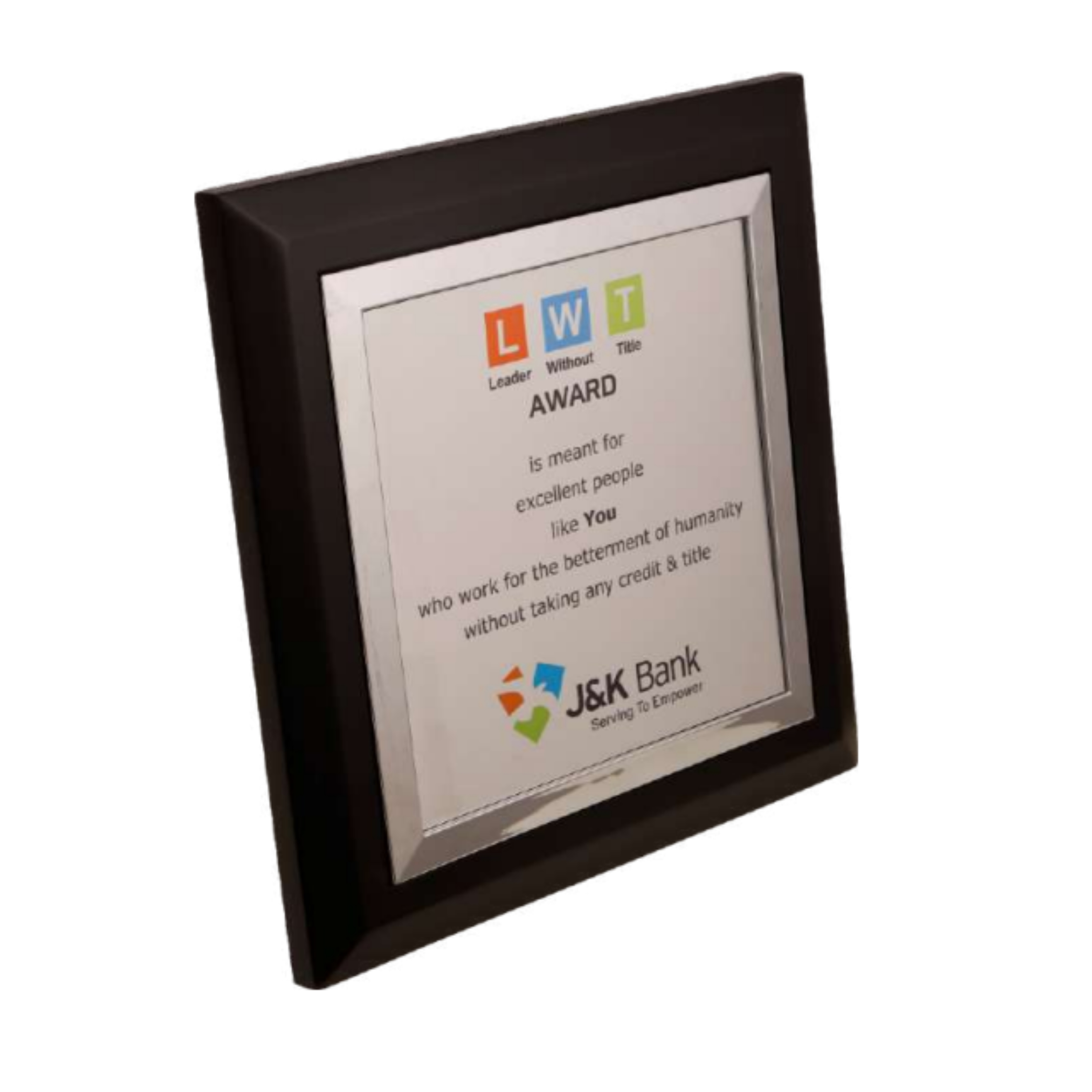Premium Framed Award Plaque – Wooden Recognition Trophy with Metal Border & Romark Sheet | Corporate & Employee Awards