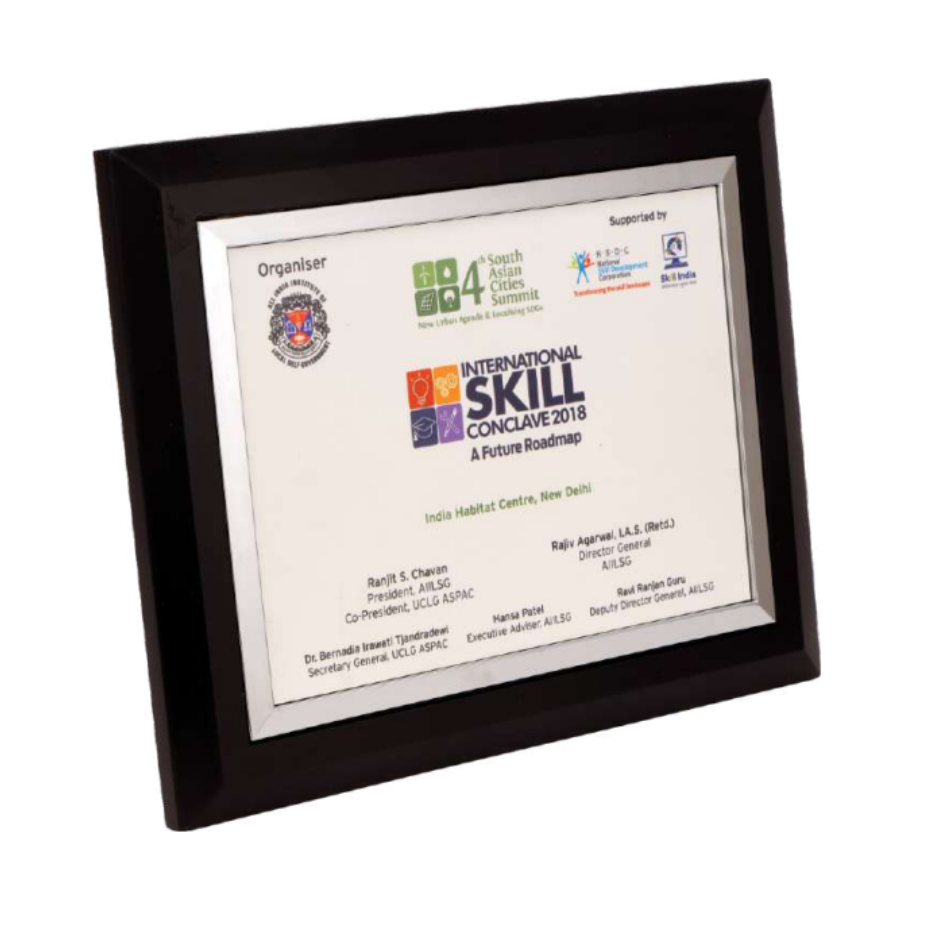 Premium Framed Award Plaque – Wooden Recognition Trophy with Metal Border & Large Print Area | Corporate & Certification Awards