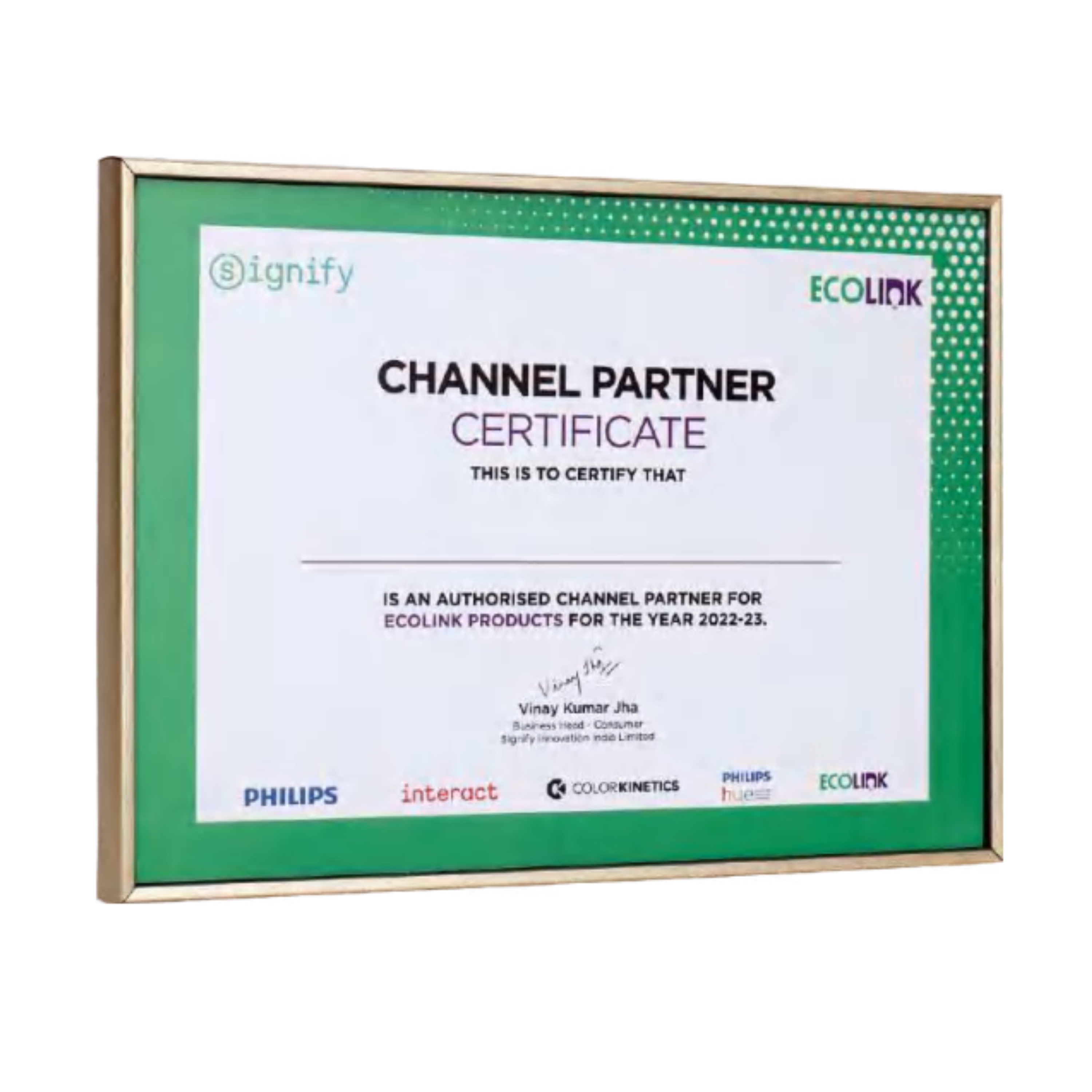 A4 Certificate Award Frame – Modern Recognition Plaque with Metallic Border | Corporate Certification & Partner Awards