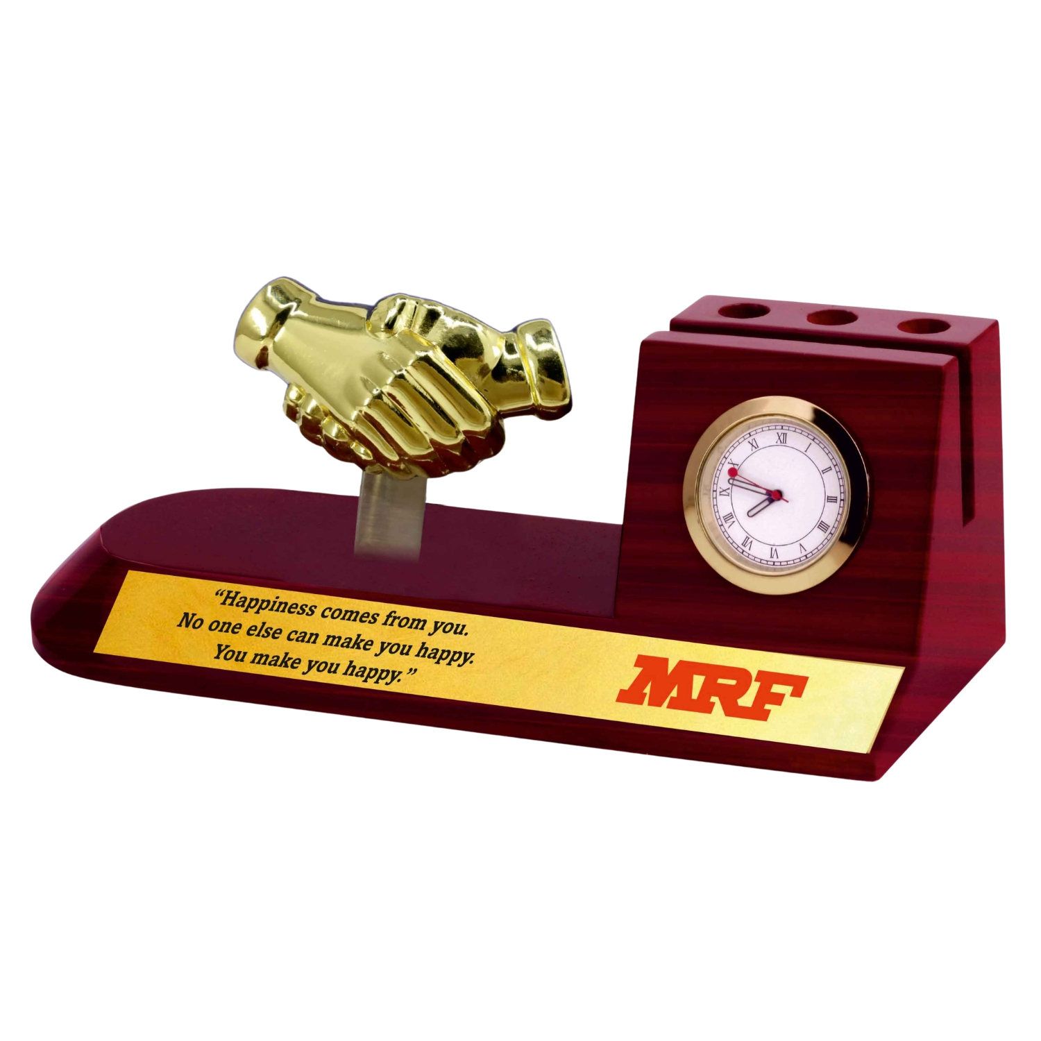 Golden Handshake Desk Clock (BTC - 4155) 