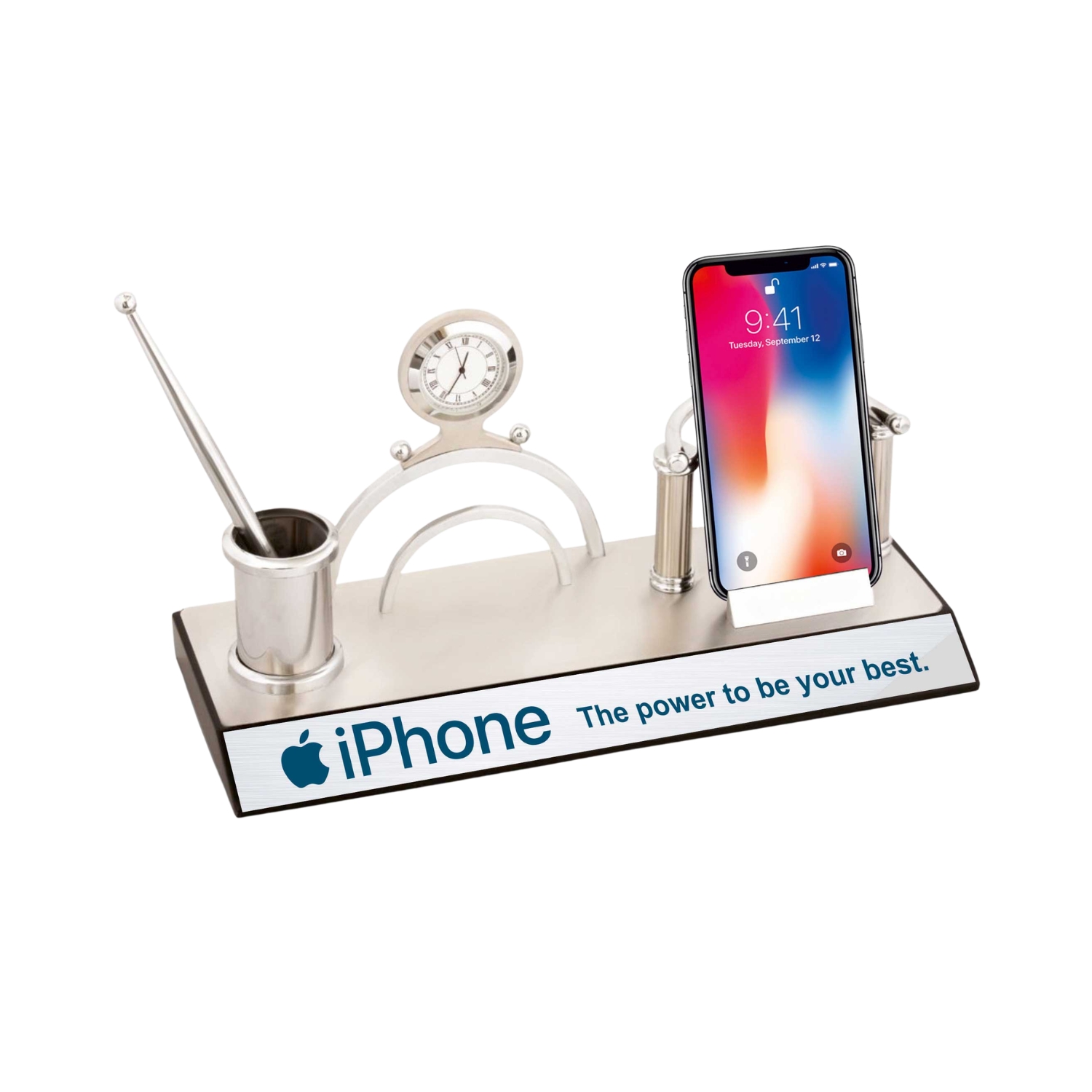 Mobile Stand, Name Card Holder Pen Stand & Clock BTC - 372