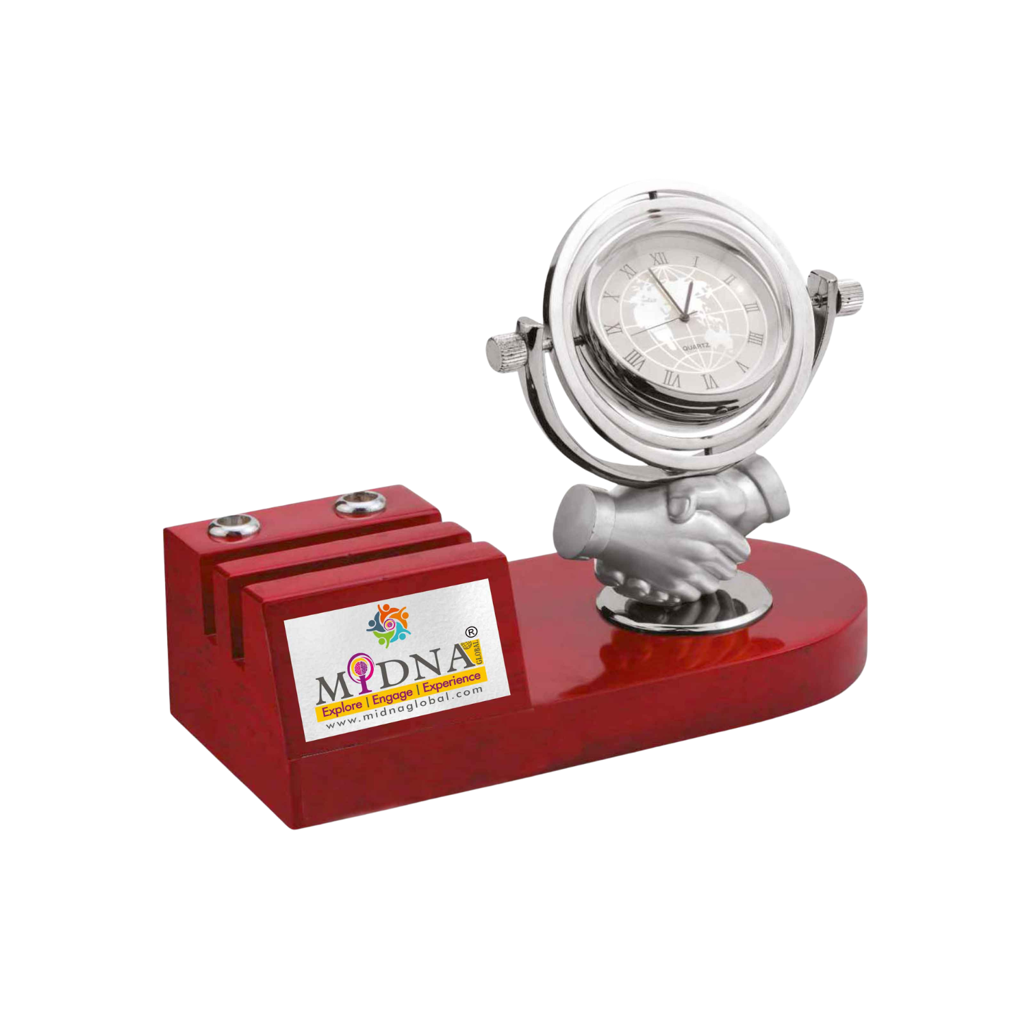 Handshake Clock Desk Set BTC - 4255