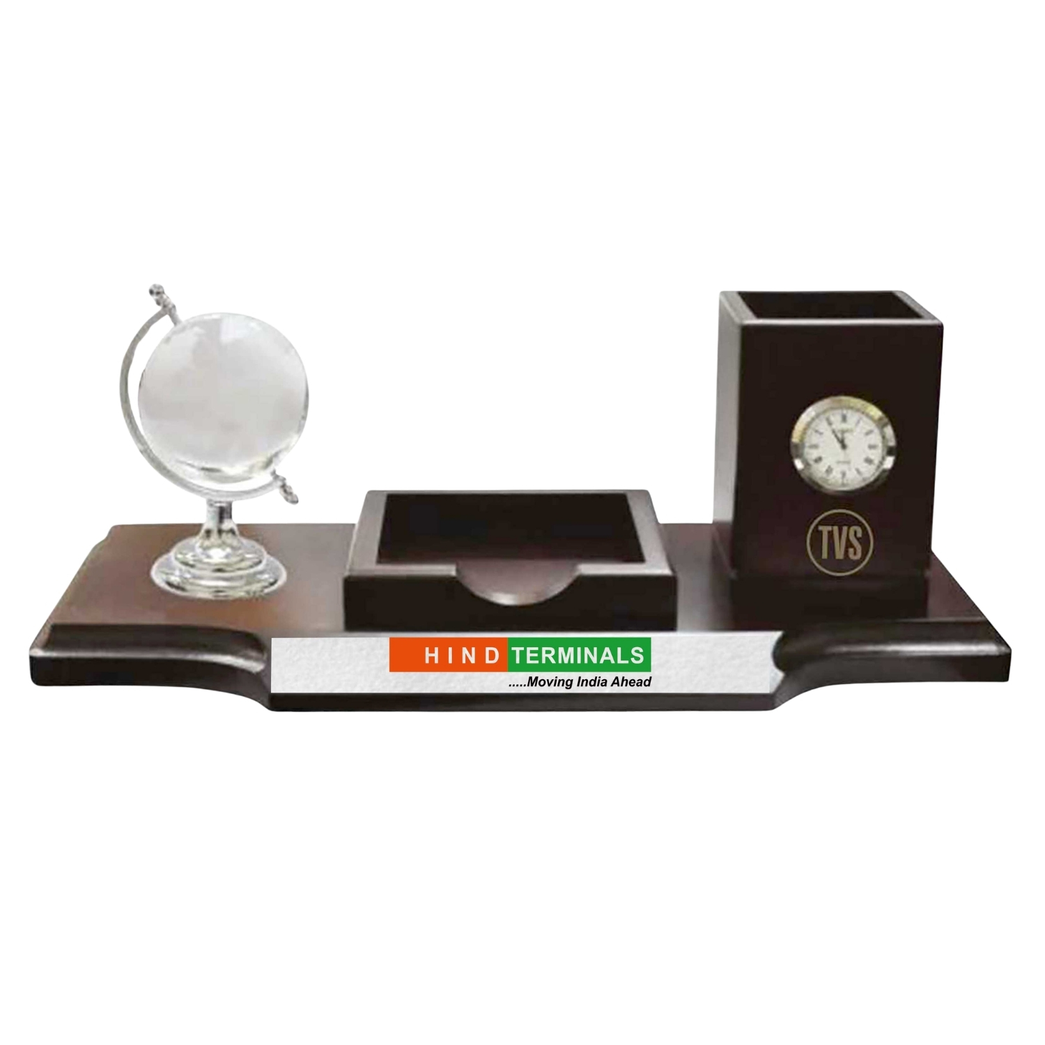 Globe & Clock Wooden Desk Set BTC - 4269