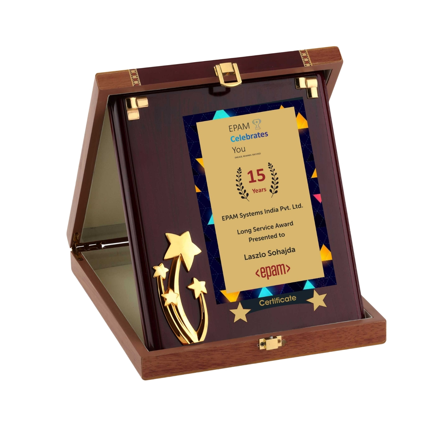 High Gloss Dual Tone Wooden Box Plaque TRO - 2334