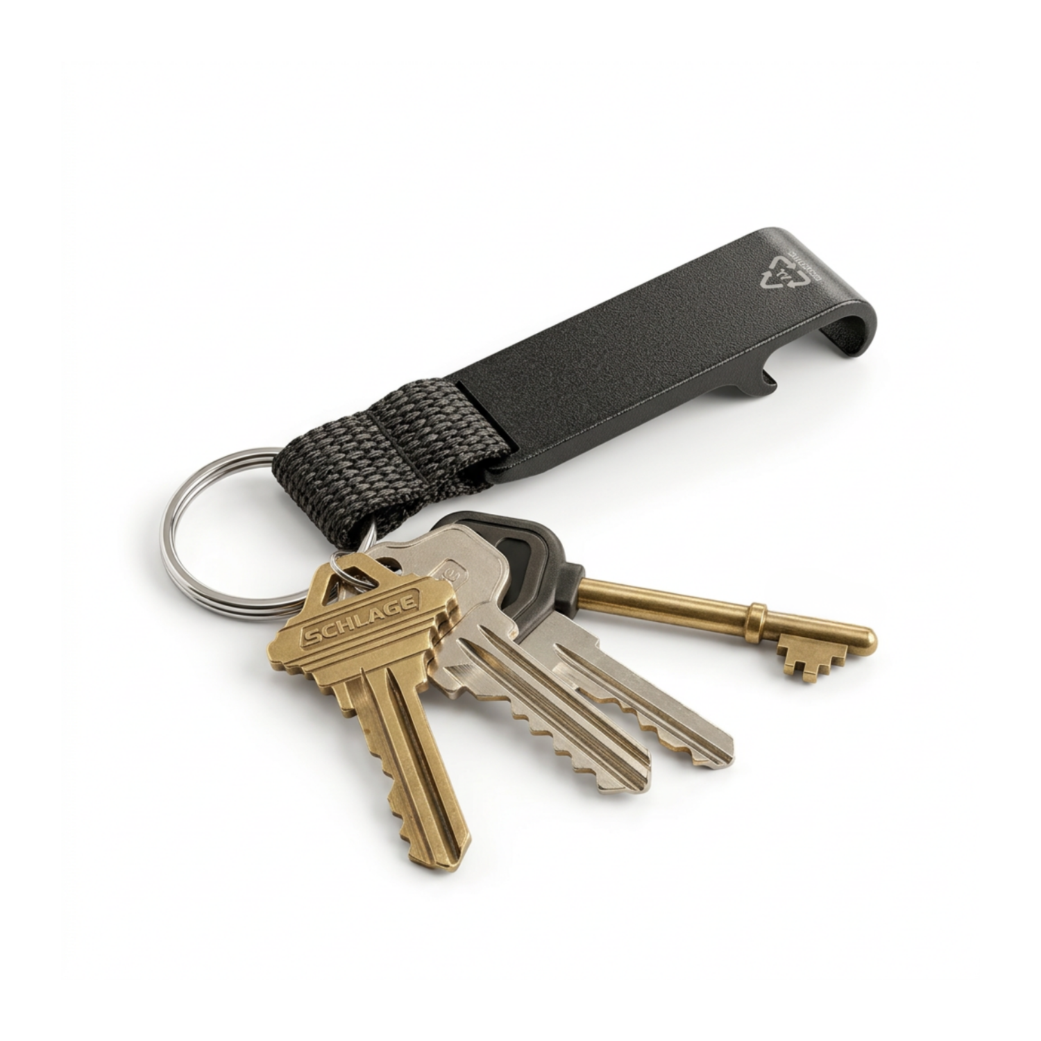 Eco Aluminium Phone Holder Keychain | Recycled Aluminium Keychain with Built-in Mobile Stand, Compact Multi-Functional Design | Sustainable Corporate Gifting Keychain view 2