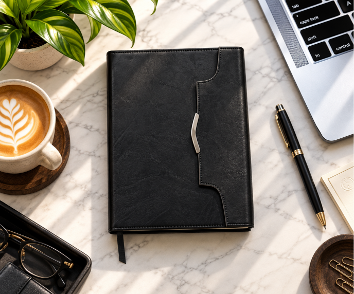 GE-813 B Tri-Fold Lock Notebook
