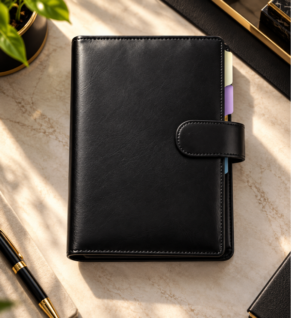 GE-839 Black organiser with magnetic strap
