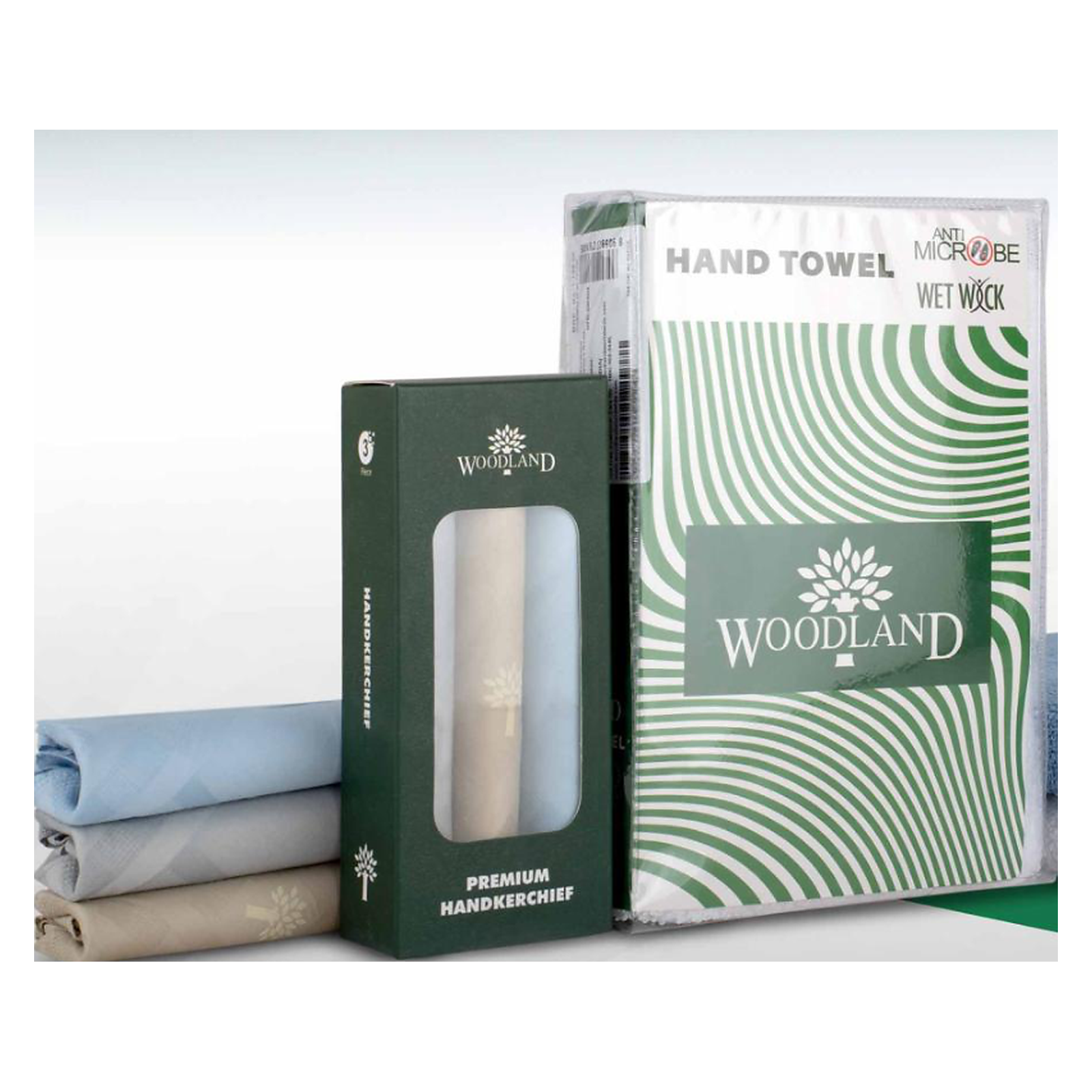 Woodland Combo Set – Hand Towel ×2 + Handkerchief ×3