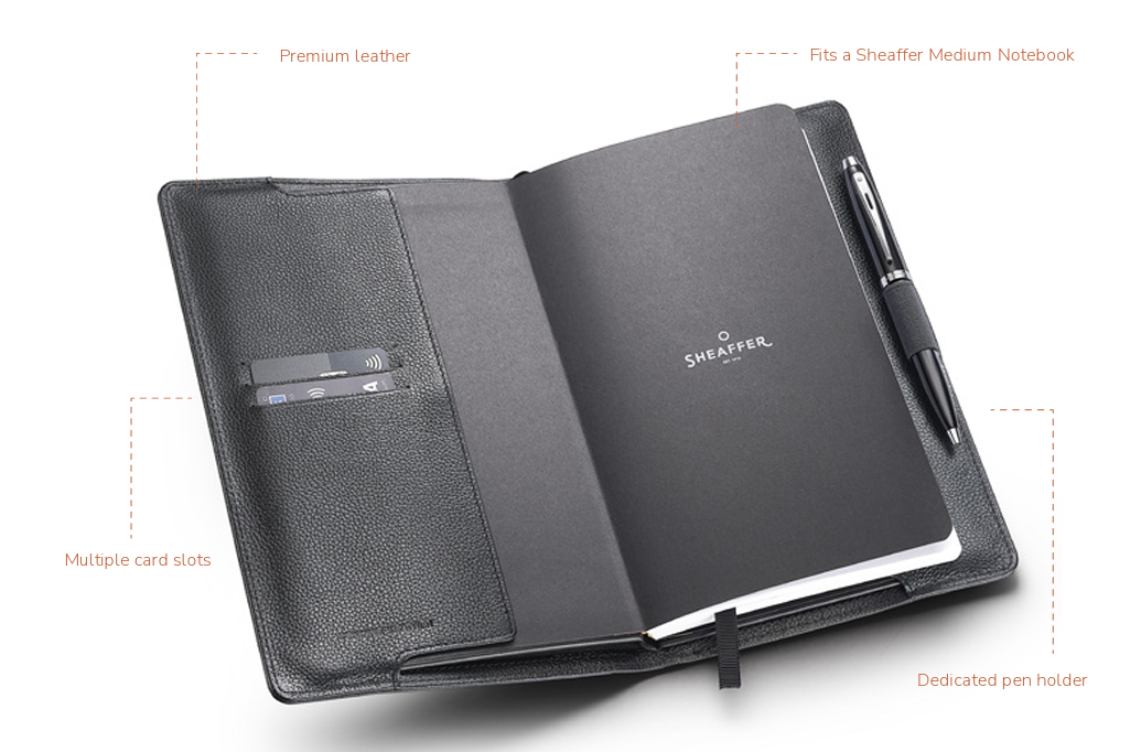 SHEAFFER LEATHER NOTEBOOK JACKET view 2