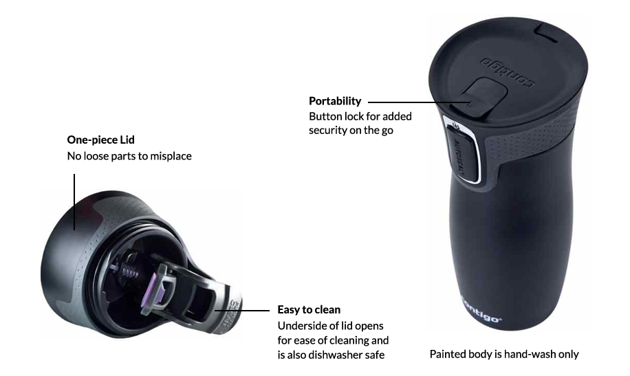 Contigo West Loop Autoseal Travel Mug, Stainless Steel Thermal Mug, Vacuum Flask, Leakproof Tumbler, Coffee Mug with BPA Free Easy-Clean Lid, 470 ml view 4
