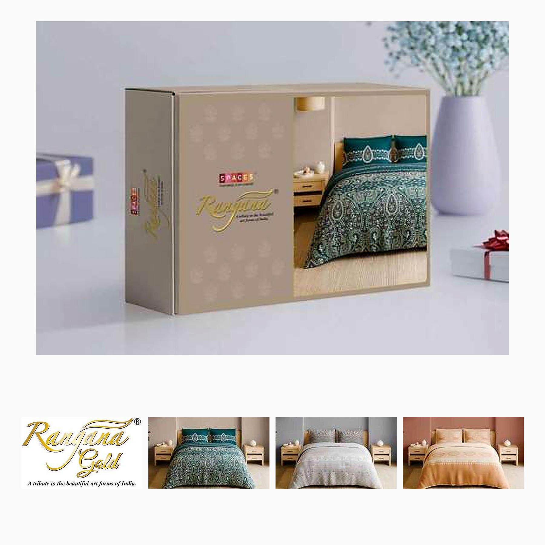 RANGANA GOLD DOUBLE BEDSHEET
