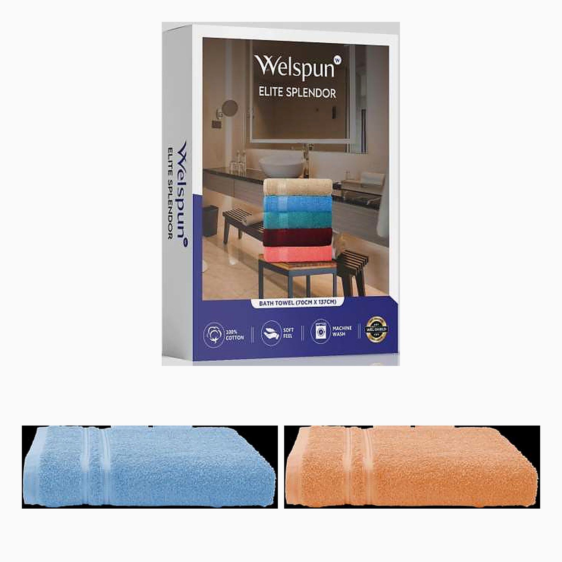 ELITE SPLENDOR BATH TOWEL SET OF 2
