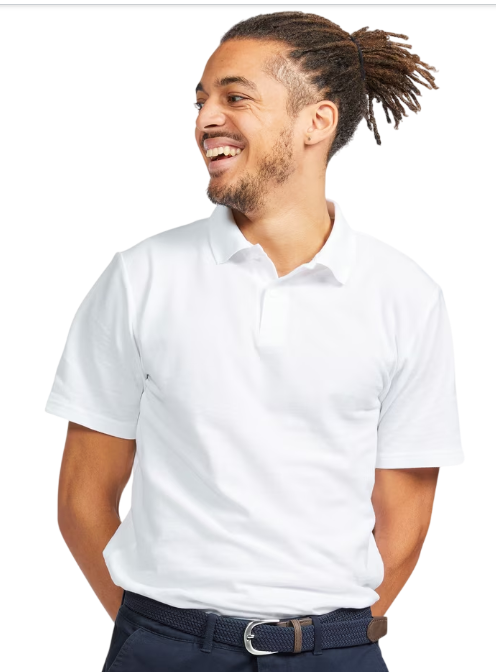 Decathlon Men’s Golf 100% Cotton Short Sleeve Polo Shirt, MW100-White view 2
