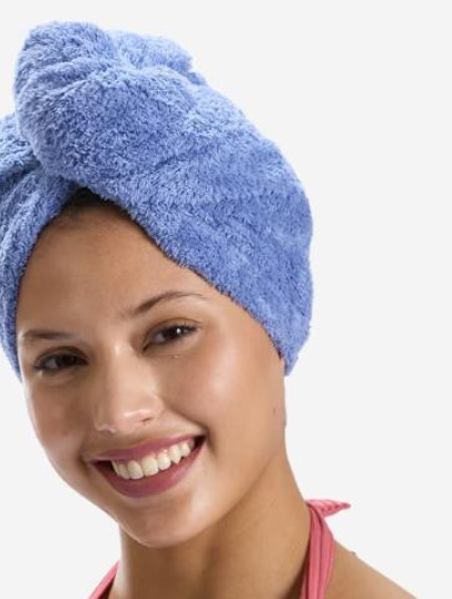 Decathlon Swimming Soft Microfibre Hair Towel - Blue view 2