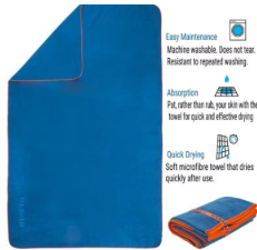 Decathlon Microfiber Towel Size S 39 X 55 CM Dark Blue view 2