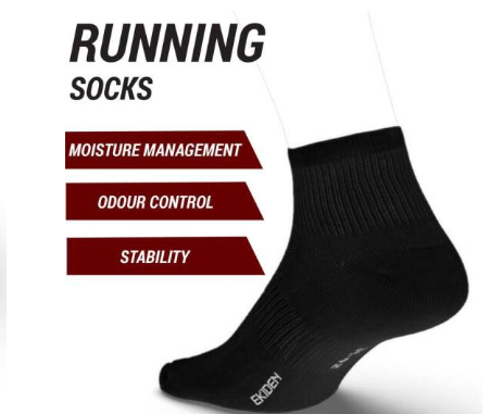 Decathlon Running Socks Run100 Pack of 3 - Black view 2