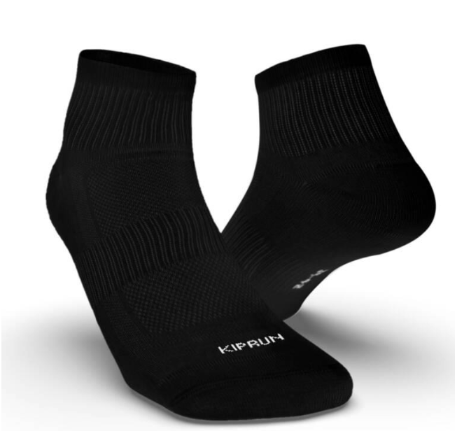Decathlon Running Socks Run100 Pack of 3 - Black