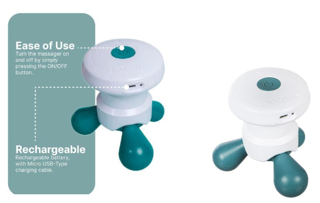 Decathlon MH500 Electronic Vibrating Massager Battery Powered, Rechargeable, USB Input