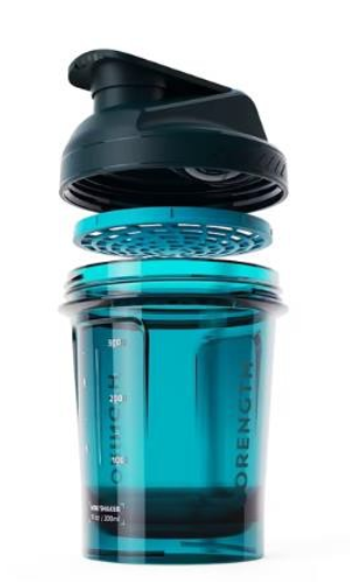 Decathlon Mini Shaker 300ml, Leak-Proof Cap with Double Click, Eco Material, Blue view 2