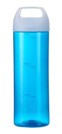 Decathlon BPA Free Plastic Water Bottle with Handle - 0.75 Litre Blue