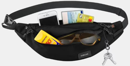 Decathlon Travel Waist Bag 2L Black view 2