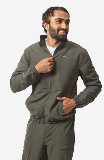Decathlon Men's Cardio Fitness Tracksuit Jacket FJA 100 - Khaki
