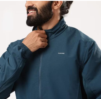 Decathlon Men's Cardio Fitness Tracksuit Jacket FJA 100 - Turquoise Blue