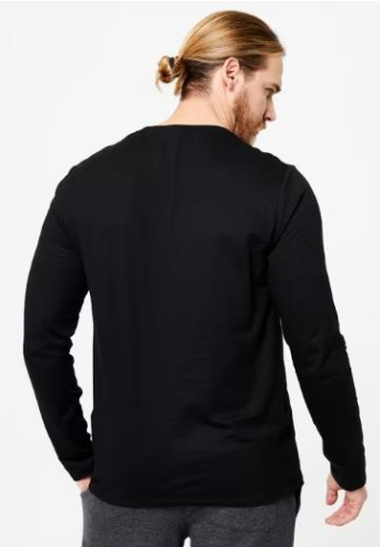 Decathlon Men Tshirt Long Sleeve Regular Fit 100 for Gym-Black view 2
