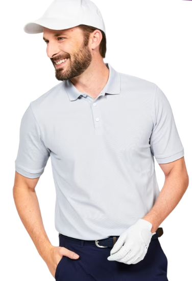 Decathlon Men's golf short-sleeved polo shirt - WW500 pearl grey