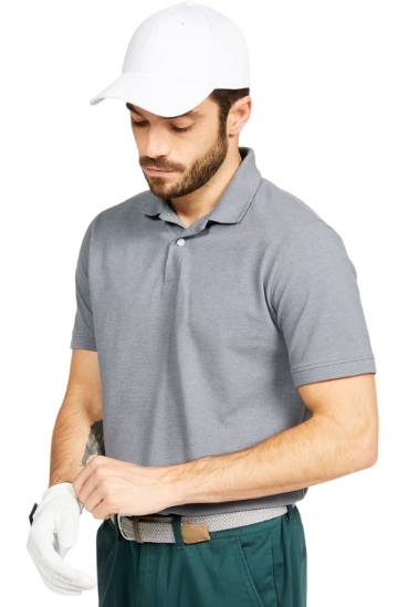 Decathlon Men's Golf Short-sleeved Polo T- Shirt MW500 Dark Grey