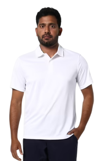 Decathlon Men Tennis Short Sleeved Polo Shirt Dry 100 White