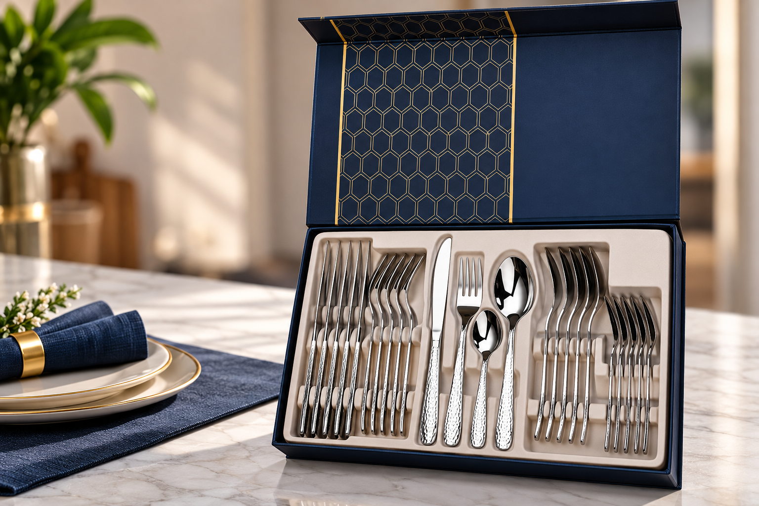 Premium 24-Piece Stainless Steel Cutlery Gift Set