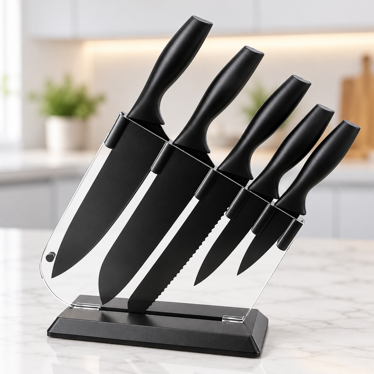 KAIROS Kitchen Queen 5-Piece Stainless Steel Knife Set with Stand