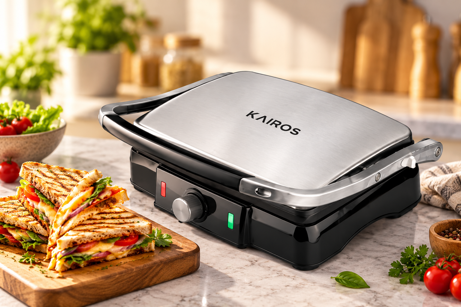 KAIROS Grill Master Pro 2000W Electric Grill & Sandwich Maker