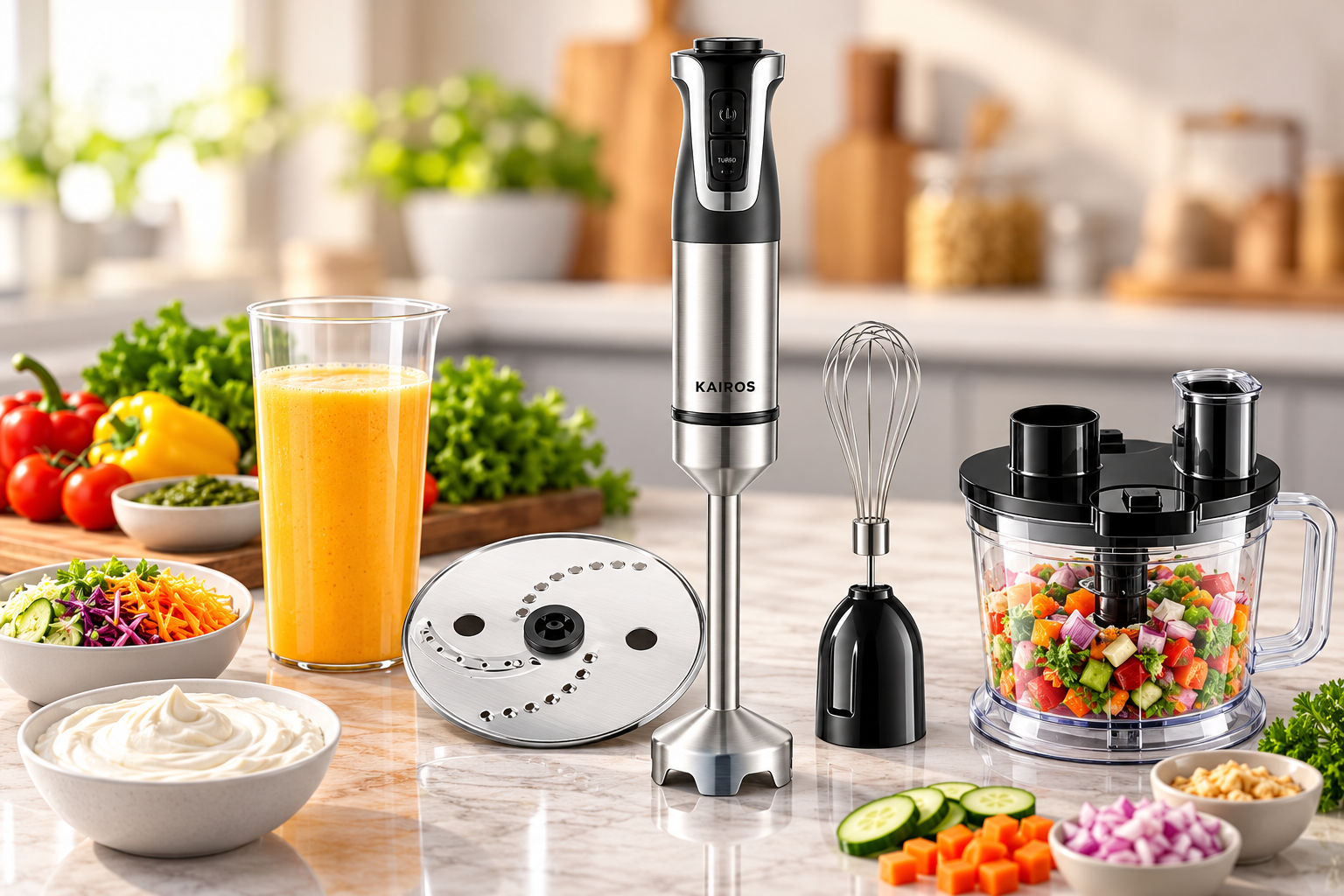 KAIROS MultiMaster 6-in-1 Mini Food Processor – 600W