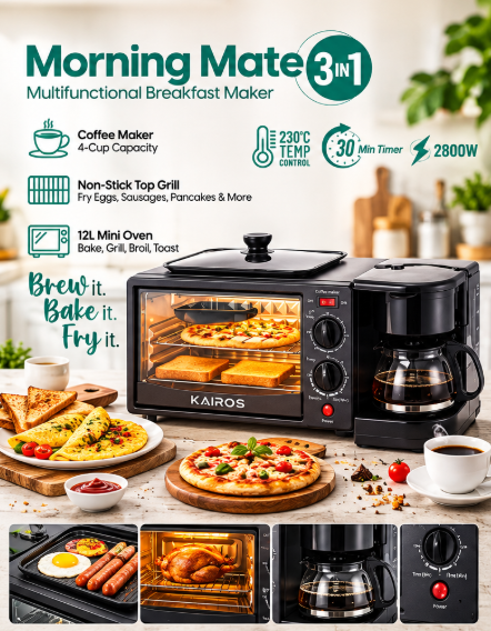 Morning Mate 3 in 1 – Multifunctional Breakfast Maker