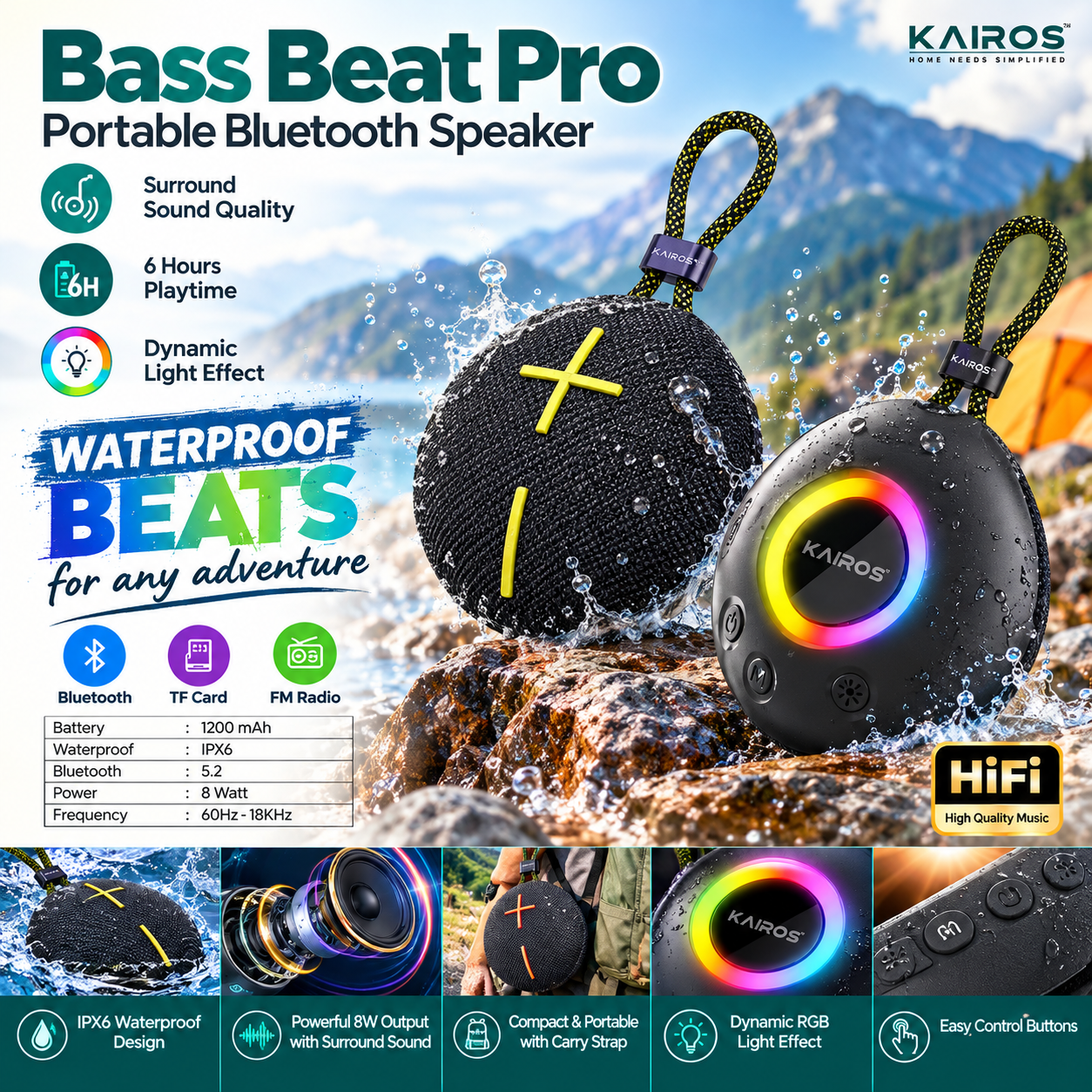 Bass Beat Pro – Portable Bluetooth Speaker